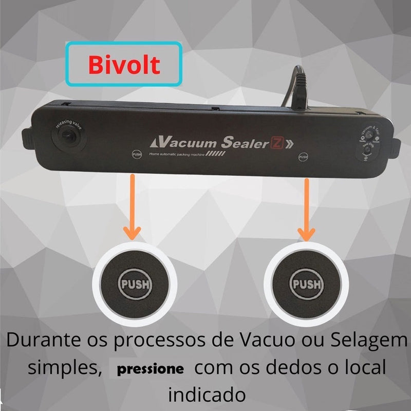 Seladora Doméstica a Vácuo Portátil Vacuum Sealer®