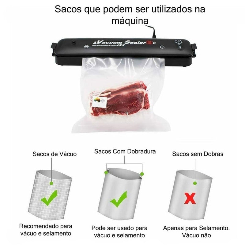 Seladora Doméstica a Vácuo Portátil Vacuum Sealer®