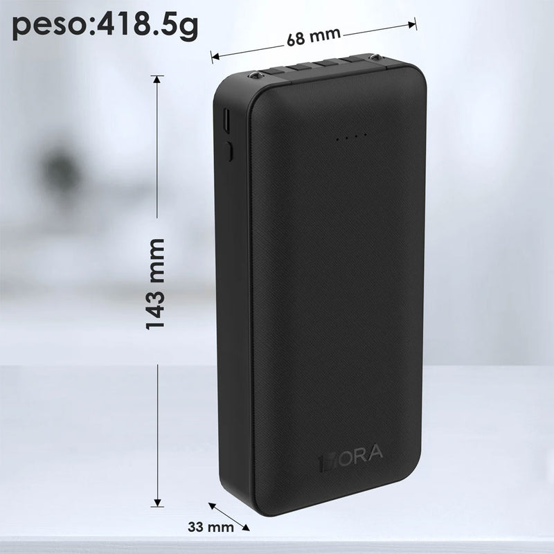 Power Bank 20000mAh 1Hora Bateria Portátil Gar159n Preto