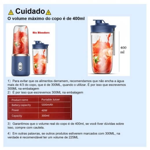 Mini Liquidificador Shake Juice